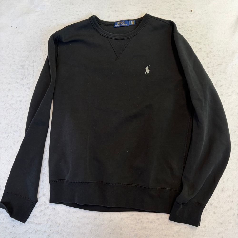 Polo Ralph Lauren Sweatshirt Mens Small Black Crewneck Pony Logo